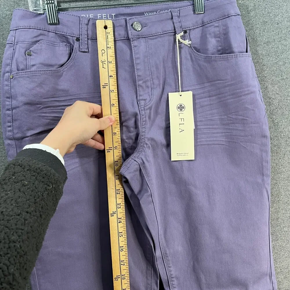 Laurie Felt Wave Denim 5-Pocket Crop Straight Jeans Dusty Lilac, Petite 14